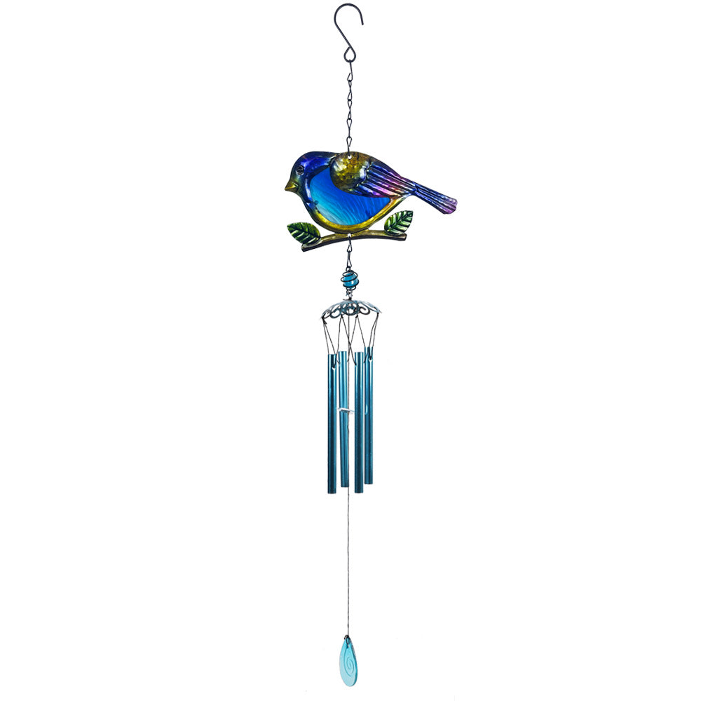 Wholesale Bird Shaped Creative Metal Glass Painted Wind Chime